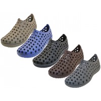S7790-M - Wholesale Men's "Wave" Super Soft Light Weight Hollow Upper Shoes ( *Asst. Black, White, Khaki, Navy, Gray And Brown )